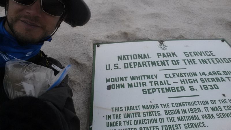 Not great view of the same hat, at the same summit, 2013.