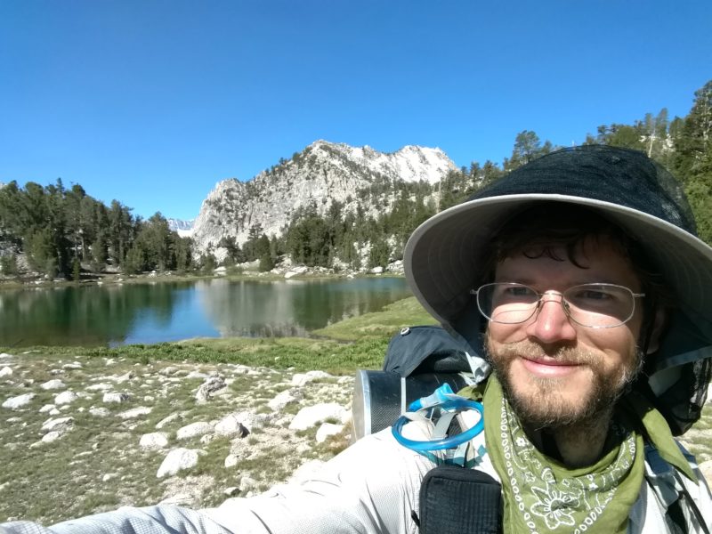 Bullfrog Lake. Things are looking up -- note that I've pulled up the mosquito net.